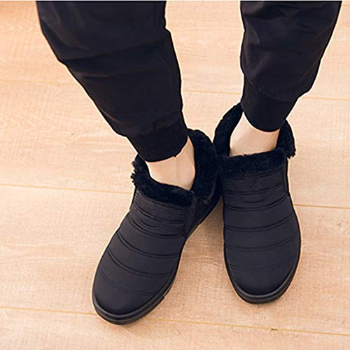 MIOKE Women's Winter Fur Snow Ankle Booties Waterproof Lightweight Slip On Outdoor Rain Snow Short Boots4