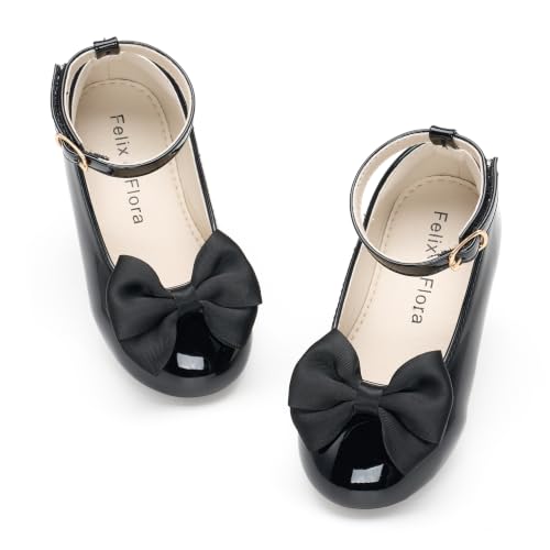 Image of Felix & Flora Toddler Flower Girl Dress Shoes - Baby Girl Ballet Mary Jane Flats for Party School Wedding