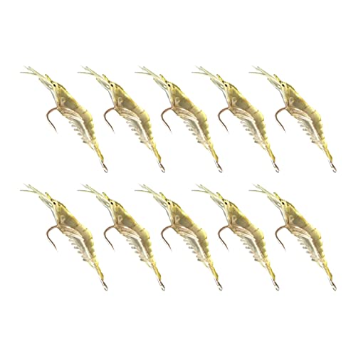Bass Swimbaits | Isca Artificial de Camarão,Conjunto de isca de camarão macio de 10 peças, isca de c
