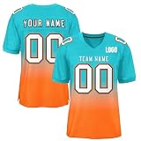 Personalisiertes American Football Trikot Benutzerdefinierte Herren Sporthemden Trikot Personalisierte Fußballtrikots mit Namen Nummer Atmungsaktiv Fußball Shirt für Frauen Männer Jugend Kinder,S~7XL