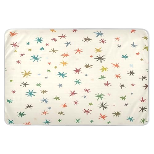 BOESI Doodle Colorful Star Pattern Waterproof Pads for Bedwetting and Incontinence, Reusable Pads, Reusable Diaper Pads for Bed, Sofa, Travel