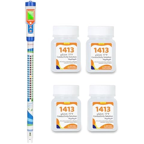 CIZTADA Digital Conductivity Tester and 1413 μS/cm Calibration Solution for Water Hydroponic Indoor Plant Grow Cover