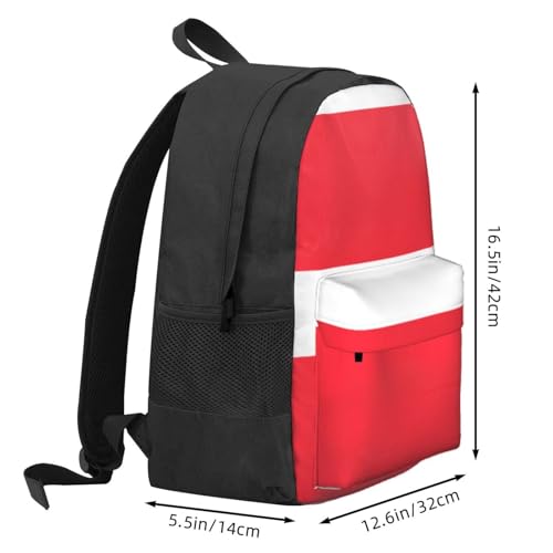 Austrian Flag Large Capacity Travel Backpack - Polyester Backpack,Multi-Functional Storage Bag3