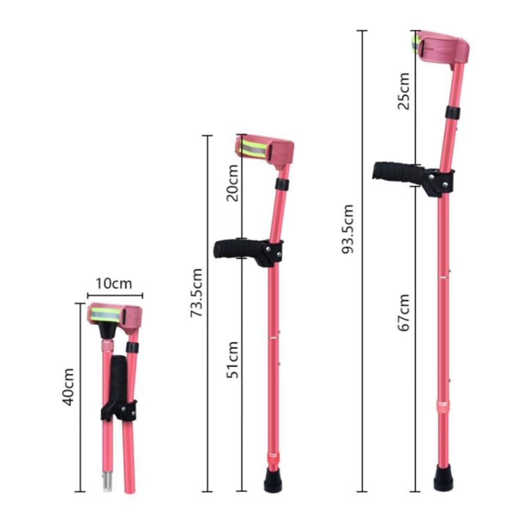 KADEUX Kule dla dzieci, kule na łokcie dziecięce kule aluminiowe, regulowane kule na przedramię, składane kule pod pachami, odpowiednia wysokość 110-140 cm (kolor: srebrny)