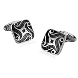 Gualiy Gemelos para hombre de acero inoxidable para camisa de esmoquin francés, gemelos cuadrados clásicos para hombre, No es una piedra preciosa