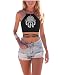 Grace's Secret Women's Cartoon Print Crisscross Lace Up Cropped Halter Top,Dream Catcher