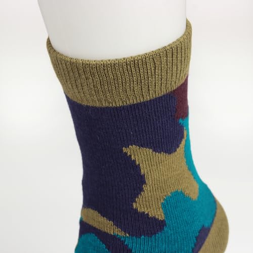 Cotton Day Kids Boys Crew Dress Socks Bright Colorful Design 6-8 Years Camo Size M thumb #4