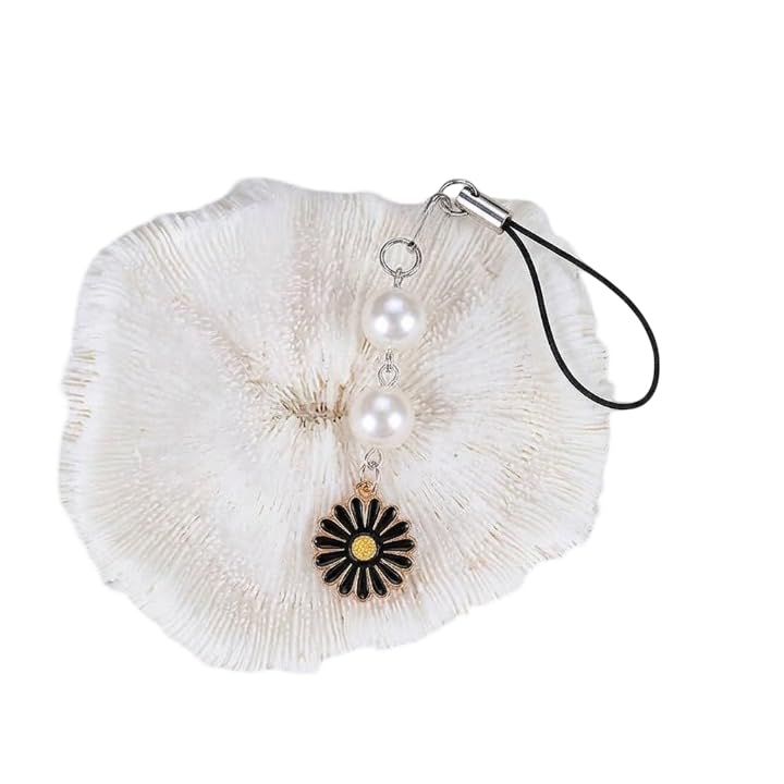 Daisy Flower Phone Charm Strap, Pearl Beaded Mobile Hanging Accessory, Cute Aesthetic Phone Charm for Girls & Women, Decorative Keychain Pendant for Phone Cases, Bags, Wallets & Keys-image-36