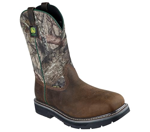 Skechers Mens John Deere Rowood, Mossy Oak Shaft, Comopsite Toe Waterproof Wellington Western Boot, CAMO, 9
