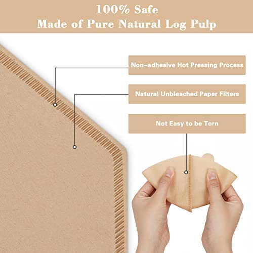 Elyum Size 04 Cone Coffee Filters, Natural Unbleached Paper Filters 4-6 Cup, Disposable Paper Coffee Filters For Pour Over And Drip Coffee Maker (Natural Brown, 100 Count) #TOP4