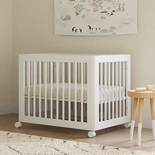 Babyletto Yuzu Convertible All-Stages Bassinet, Midi, Full-Size Crib In White, Greenguard Gold Certified, Portable & Adjustable With Conversion Kits And Pads Included #TOP5