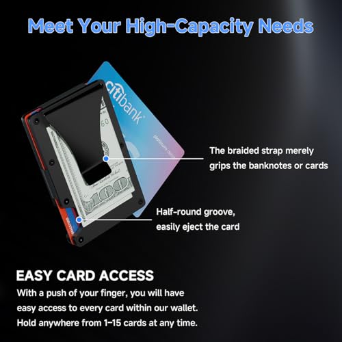 Slim RFID Wallet for Men Convertible Metal Business Card Holder in 15 Cards - Ideal for Credit Card Holder and Money Clip3