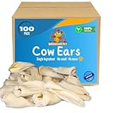 Large Size Over 6 inches Real Cow Ears Prime Thick-Cut, (100 Pack), Dog Chews Treat by Brazilian Pet️