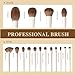 BEILI 15-Piece Makeup Brush Set, Premium Synthetic Bristles, Foundation Powder Contour Blush Concealer Eye & Blending Brushes, Elegant Full Face Collection