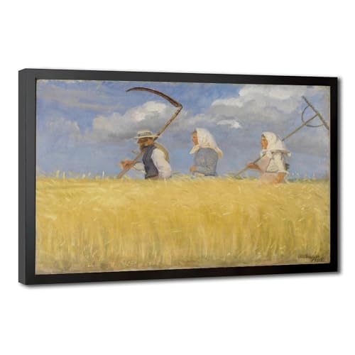 Impression sur toile Harvesters Anna Ancher 61x91cm toile pour salon