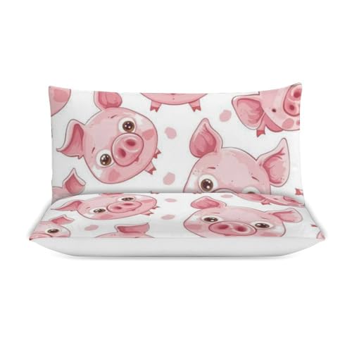 Parure de lit pour enfants cochon mignon avec housse de couette et 2 taies - 5
