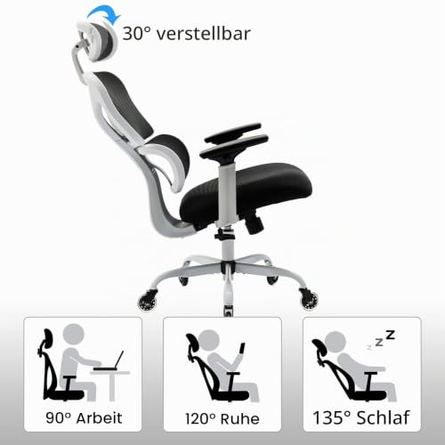 Bürostuhl, ergonomischer Bürostuhl 9070F, schwarz KERDOM, Bürostuhl, ergonomischer Bürostuhl