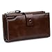Jack&Chris Women's RFID Blocking Luxury Wax Genuine Leather Clutch Wallet Card Holder Organizer Ladies Purse, WB301 (coffee)