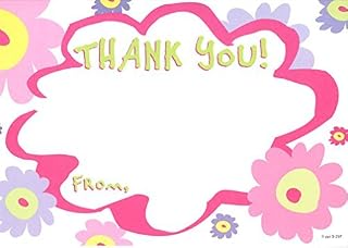 Lil Pickle Girls Mod Flower Thank You, Fill-in Style, 8 Pack