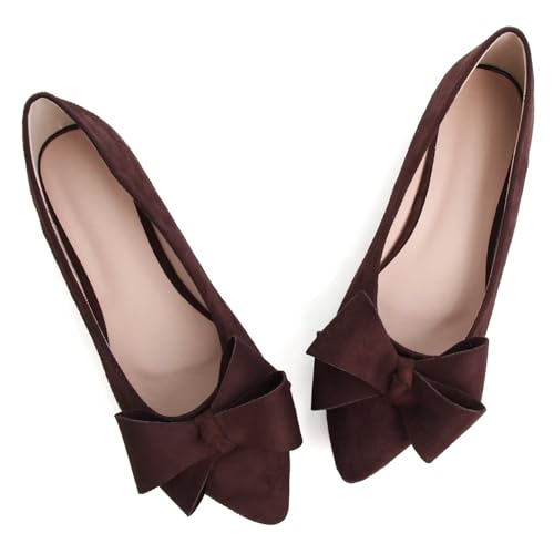 Image of TN TANGNEST Flats Shoes Women Comfort Casual Loafers | Classic Pointed Toe Bowknot Flats Cute Slip On Flats, Wear to Work Travel Walk