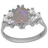 anillo oro blanco hombre precio  Anillo de Mujer de Oro blanco 9K (375) con Ópalo y Diamante 0.75 quilates - Talla 14 - Otros Tallas disponibles
