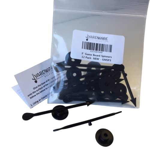Game Spinner 12 Pack - 3 Inch Black Plastic Arrow Game Spinner - Game Spinners For School - Spinners For Games - Game Spinners For Games Game Pieces Blank Game Spinner Gameboard Spinners Arrow Spinner #TOP6