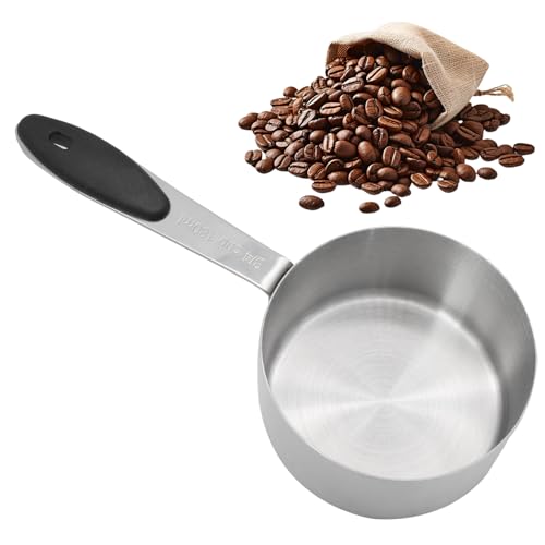 Vaso medidor 180 ml de acero inoxidable con mango de silicona miniatura 1