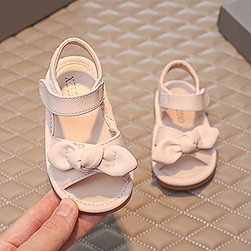 White Sandals for Girls Sandals Prewalker Shoes Beach Toddler Children Girls Baby Bowknot Summer Girl's Shoes (Pink, 10.5 Little Kid)4