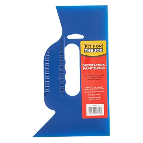 Fit For The Job 10 inch 250mm Paint Shield For Protecting Glass, Wallpaper, Tiles, Carpets & Skirting Boards Against Paint Splashes When Painting, Also 45, 75 & 90 Degree Corner Angles 10" Paint Guard Cover