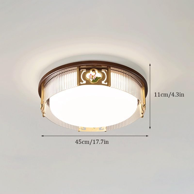 Modern Simplicity Acrylic Walnut Color Creative Ceiling Lamps Vintage Sandal Wood Flush Mount Lighting LED Light Source Three Dimmable for Ding Room Living Study
