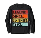 legend since september 1993 birthday 1993 men women vintage maglia a manica