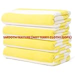 Touchat 4 Pack Cabana Stripe 250GSM Polyester Lightweight Quick-Dry Beach Towel & Blanket Combo- 30'' x 60'' Compact Travel Towel for Pool, Camping, Gym, Yoga | Ultra-Portable, Multi-Functional，Yellow - Image 4