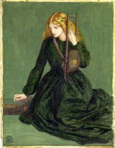 Toile le joueur de harpe Dante Gabriel Charles Rossetti affiche grand format portrait 60x90cm