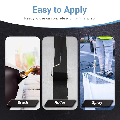 RUST BULLET DuraGrade Concrete Floor Paint 1 Quart - High-Performance Concrete Paint - Easy to Apply Outdoor Patio Coating - Jet Black - Thumbnail 3