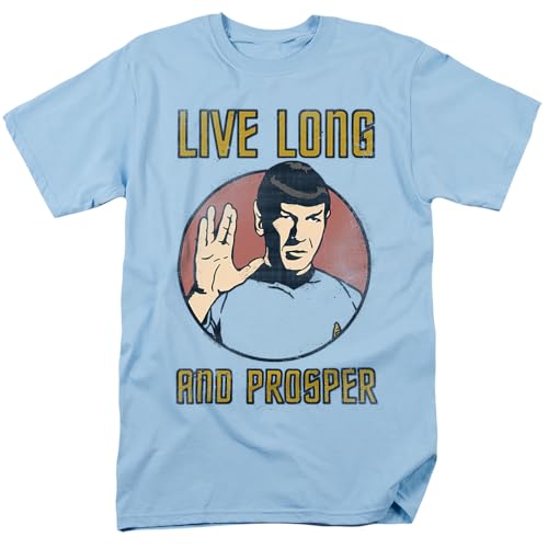 Popfunk Star Trek Spock Live Long and Prosper T Shirt with Stickers (Medium)