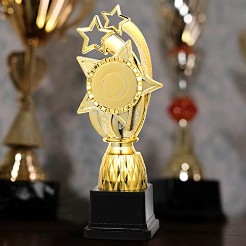 NOLITOY Troféu de prêmio de estrelas de 25,4 cm para crianças, troféu de prêmio de ouro de plástico