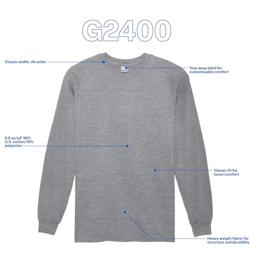 Image of Gildan Adult Ultra Cotton Long Sleeve T-Shirt, Style G2400, Multipack