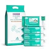 HICC PET Wipes for Dogs & Cats, Cleansing Deodorizing & Soothing Allergy Infections Anal Gland Pets Wipes with Coconut Oil - Dog Grooming Wipes for Butt and Paw - Hypoallergenic & Vet Recommended