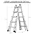 Aluminum Multi-Position Ladder with Wheels, 22 FT Multi Position Ladder with Non-Slip Mat, 300 lbs Safe Load Extendable Ladder for Home Indoor Outdoor Work (22 FT)