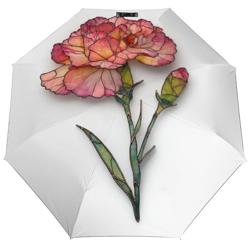 Parapluie pliant 3 volets à motif œillet pour rester chic en ville durant les jours de pluie