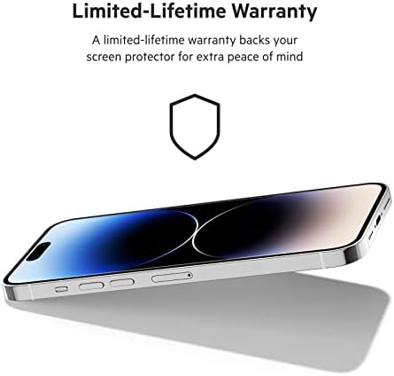 Belkin UltraGlass iPhone 14 Pro Max Screen Protector, AntiMicrobial-Treated, Easy Bubble Free Application with Included Installation Guide Tray, 9H Hardness Tested