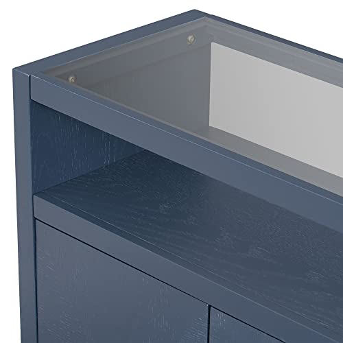 Ruisisi 63" Modern Sideboard Buffet Cabinet Kitchen Storage Cabinet Console Televison Table With 4 Metal Handle And Adjustable Shelves For Living Room, Dining Room(Navy Blue) #TOP6