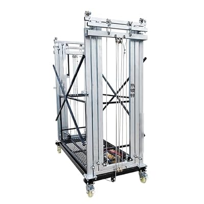 DCHOOD Scaffolding Platform Heavy Duty Steel Electric Lifting Scaffold, Foldable Lifting Platform Scaffold Tower Construction Lift Loader Elevator with Swivel Casters Scaffold