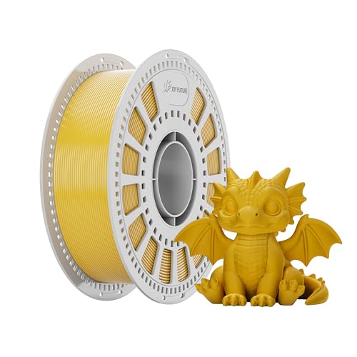 JOY FUTURE PETG 3D Printer Filament Neatly Wound 1.75mm Printer Filament Dimensional Accuracy +/- 0.02mm 1Kg Spool(2.2lbs) Fit for Most FDM 3D Printers Multicolor (Yellow)