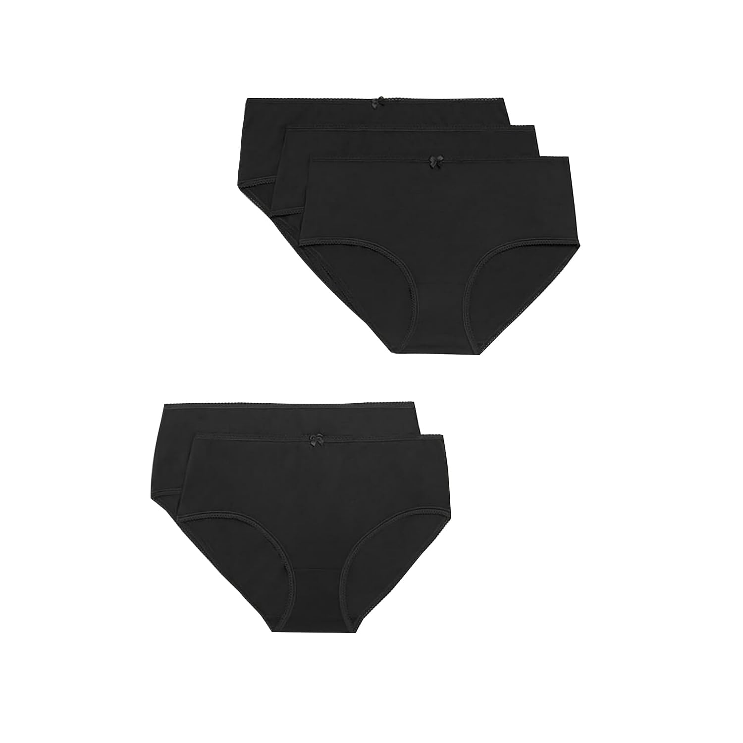 marks & spencer Womens Cotton Blend Solid High Rise High Leg Knicker (Pack of 5)-picture-31