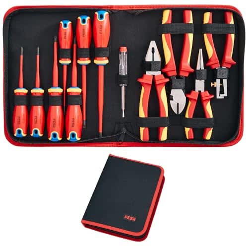 FESA 12-Piece Insulated Electrician Tool Set - 1000V Screwdriver &