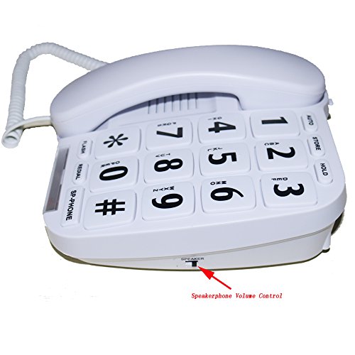MegFong MF-11W Extra Large Button Phone for Elderly Senior Amplified Corded Phone with Loud Handsfree Speakerphone Perfect for Hearing Impaired - Thumbnail 2