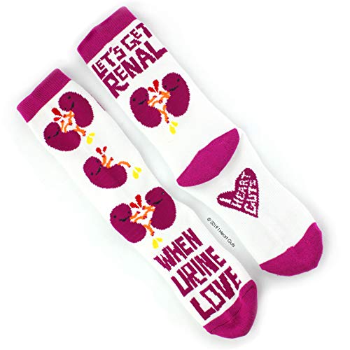 I Heart Guts Kidney Socks – When Urine Love + Let’s Get Renal – Funny Kidney Disease Gift, Dialysis Support, Transplant Recovery, CKD Awareness, Renal Health, Get Well Present for Patients & Friends4