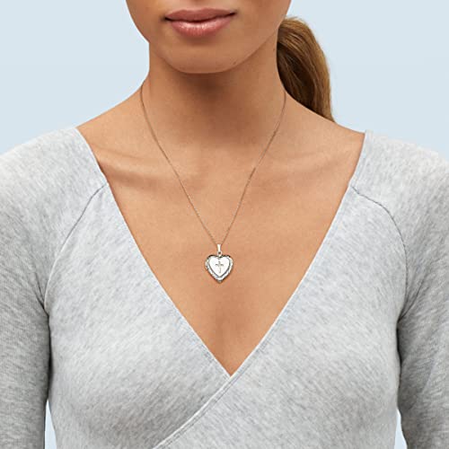 Welry Mother-Of-Pearl Heart With Cross Locket Necklace For Women, 925 Sterling Silver, Jewelry Gift Idea, 18" #TOP3