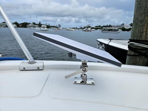 Image of Marine-Grade Heavy-Duty Adjustable Fixed Mount for Starlink Mini Antenna - Flat Dish Base Perfect for Boats, Yachts, Sailboats, and Trawlers (LM-SMINI-HDBRK)
